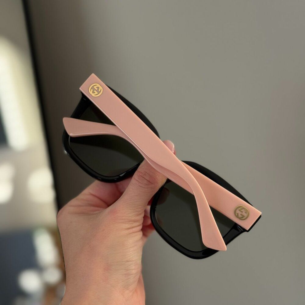 Gucci Women Sunglasses Black / Pink Grey Square GG1338S 006 NEW AUTHENTIC - Picture 2 of 14